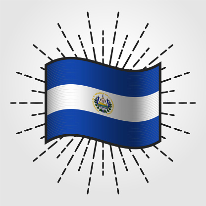 Vintage El Salvador National Flag Illustration, can be used for business designs, presentation designs or any suitable designs.