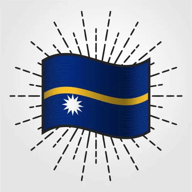 Vector illustration of Vintage Nauru National Flag Illustration