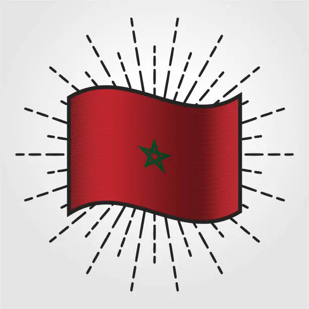 Vector illustration of Vintage Morocco National Flag Illustration