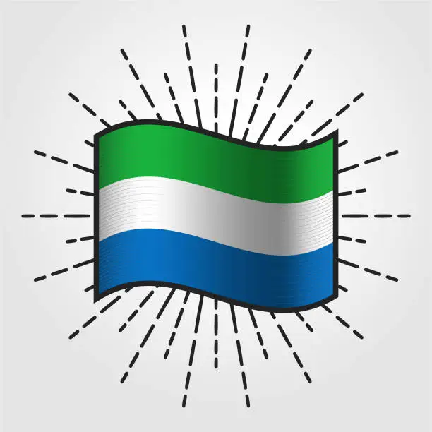 Vector illustration of Vintage Sierra Leone National Flag Illustration
