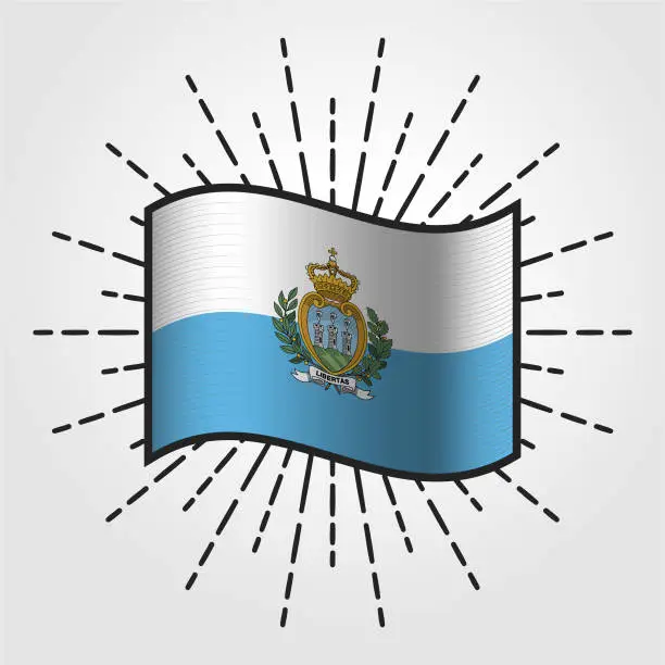 Vector illustration of Vintage San Marino National Flag Illustration