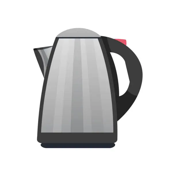 Vector illustration of vector electric kettle with handle isolated on white background