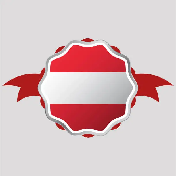 Vector illustration of Creative Austria Flag Sticker Emblem