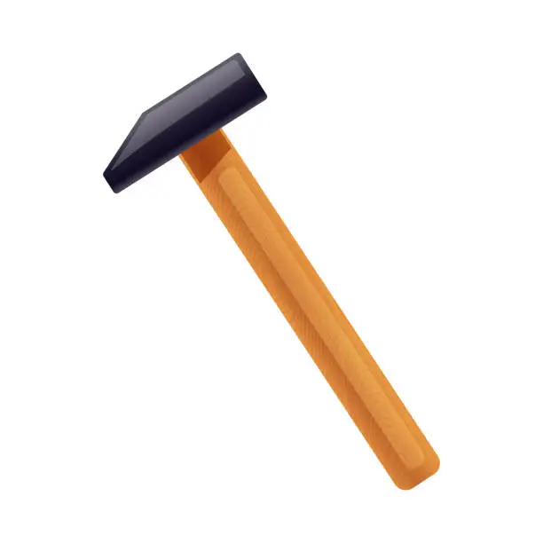 Vector illustration of Vector hammer isolated on a white background