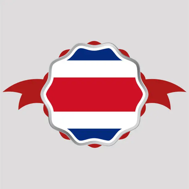 Vector illustration of Creative Costa Rica Flag Sticker Emblem