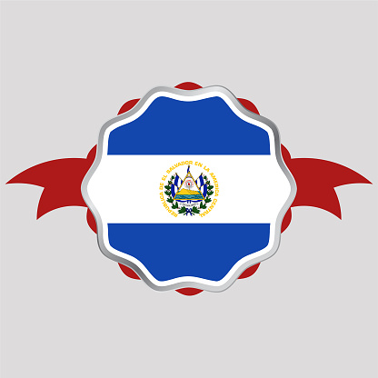 Creative El Salvador Flag Sticker Emblem, can be used for business designs, presentation designs or any suitable designs.