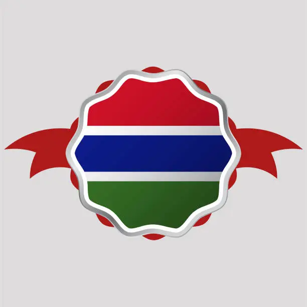 Vector illustration of Creative Gambia Flag Sticker Emblem