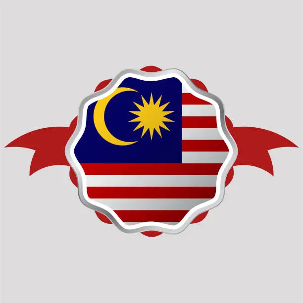 Vector illustration of Creative Malaysia Flag Sticker Emblem