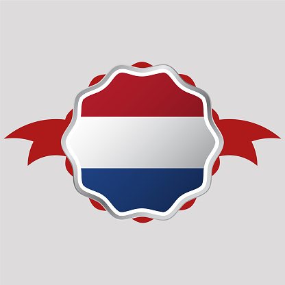 Creative Netherlands Flag Sticker Emblem, can be used for business designs, presentation designs or any suitable designs.