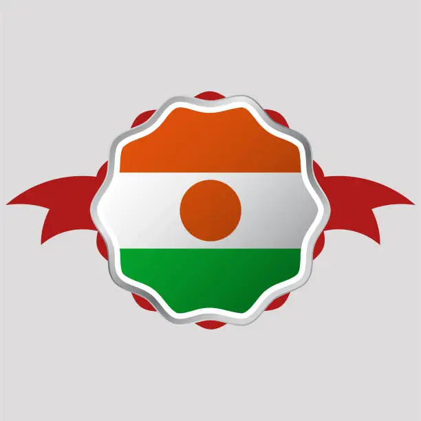 Vector illustration of Creative Niger Flag Sticker Emblem