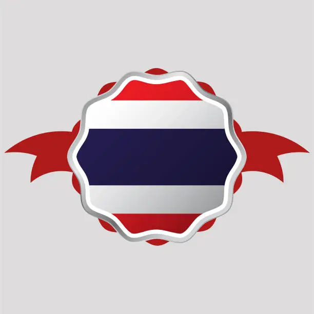 Vector illustration of Creative Thailand Flag Sticker Emblem