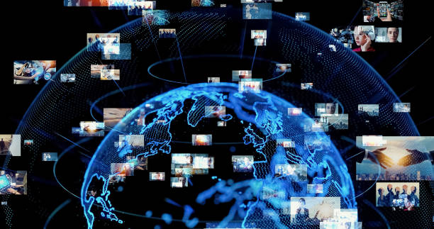 istock Global netowrk concept. Social networking service. Streaming video. communication network. 2042026562