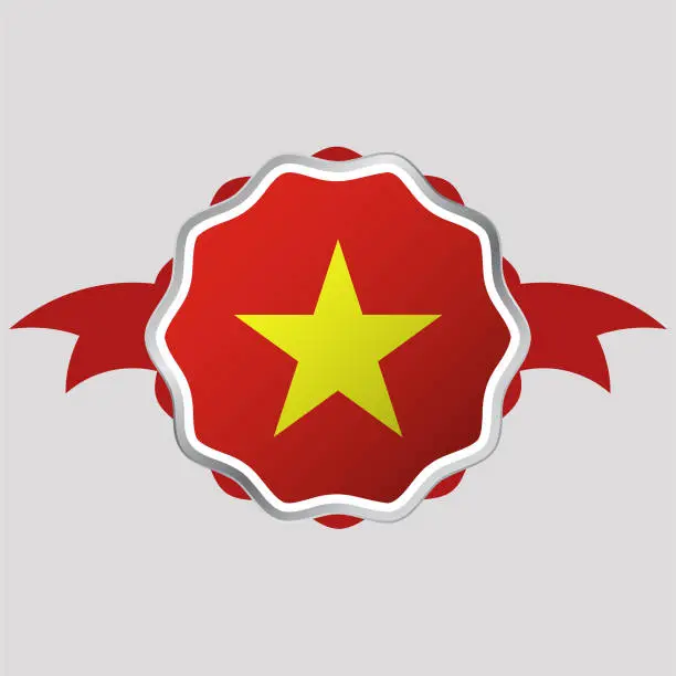 Vector illustration of Creative Vietnam Flag Sticker Emblem