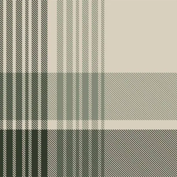 Vector illustration of Green Asymmetric Plaid textured Seamless Pattern Design