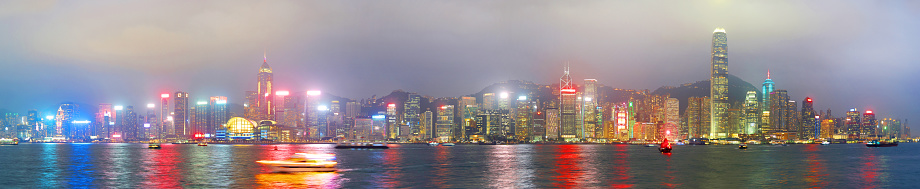 Panorama of Kowloon from Hong kong Island