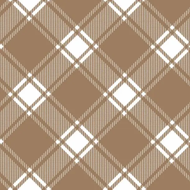 Vector illustration of Brown fashion seamless pattern of style tartan check plaid pattern