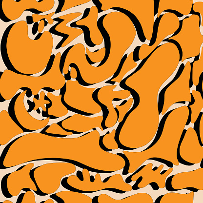Orange and black pattern free form