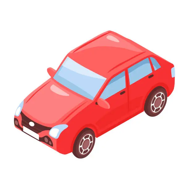 Vector illustration of Vector car isometric style isolated on white background