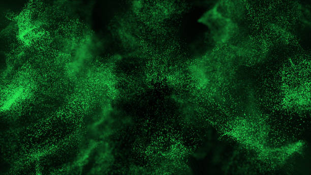 abstract green bokeh defocus glitter blur background. - christmas paint powder paint green photos et images de collection