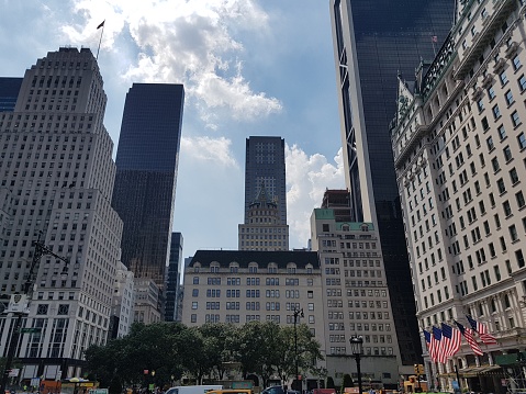 Buildings on the streets of Manhattan, New York City, USA