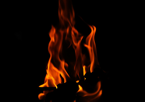 fire burning in the dark