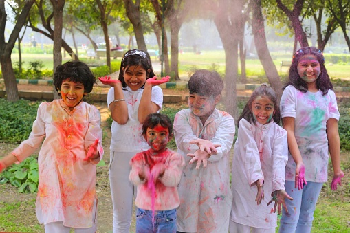 India- The festival of colour Holi & Kids Playing Holi