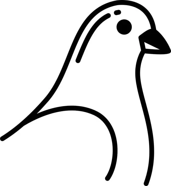 Vector illustration of Pigeon bird glyph and line vector illustration