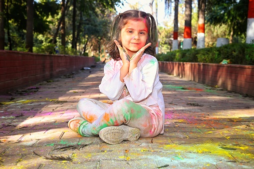 India- The festival of colour Holi & Kids Playing Holi