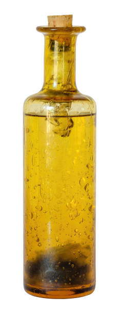 istock French bottle in yellow bubble glass with a cork stopper 2042274689