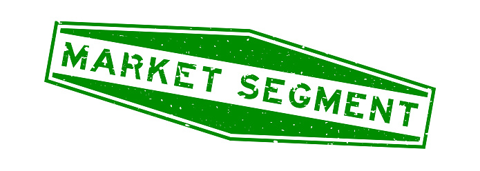 Grunge green market segment word hexagon rubber seal stamp on white background