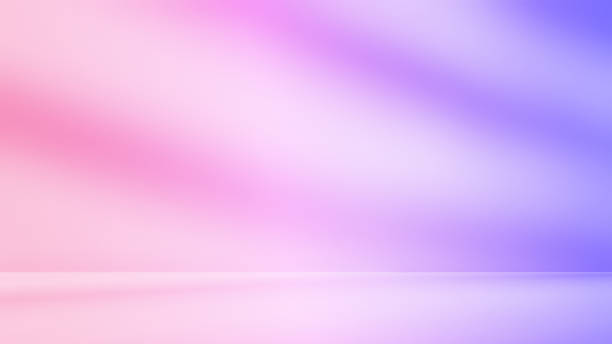 istock Empty purple pink blue neon color room studio with leaves shadow effect overlay. 2042341006