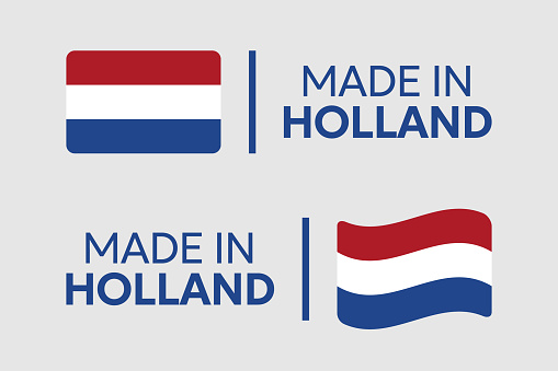 made in Holland icon set, Netherlands product labels