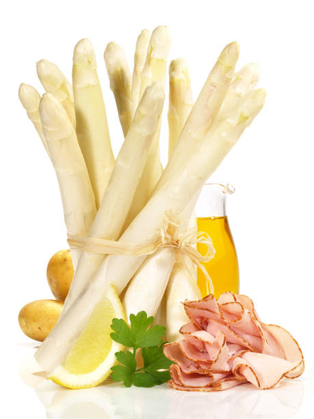 istock White Asparagus woth Ham and Ingredients - Isolated 2042359818