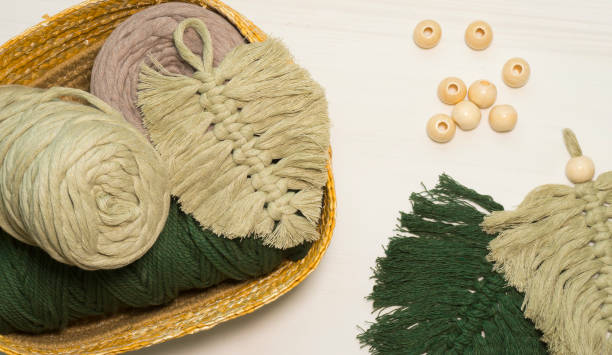 istock Skeins of thread for weaving macrame 2042381959