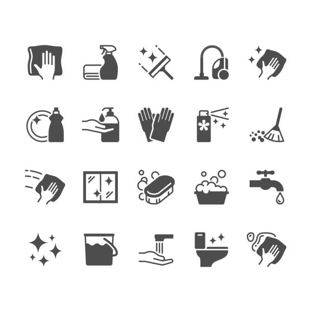 Cleaning flat icons. Pixel perfect.