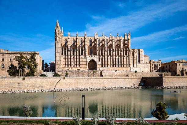 A clear sky over Palma de Mallorca Cathedral