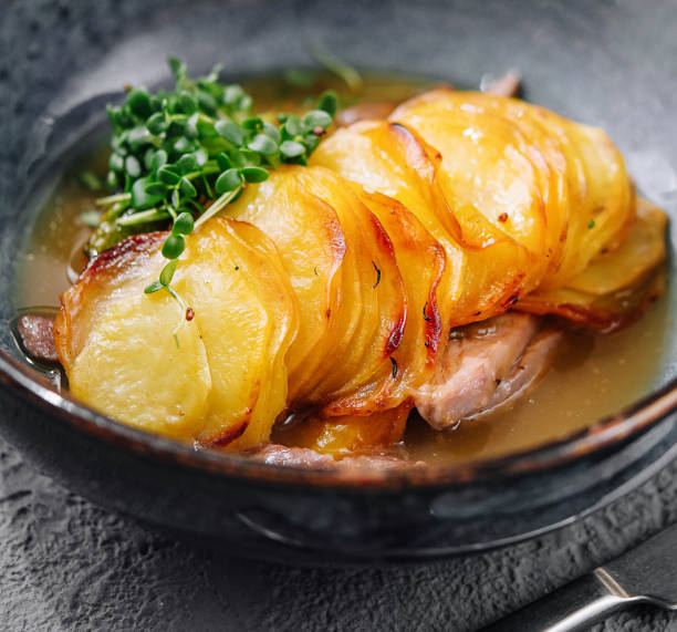 istock Baked potato slices gratin with meat 2042407981