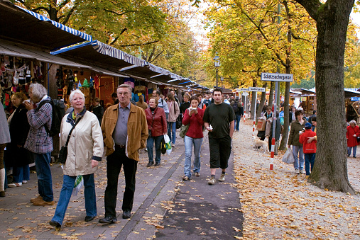 Munich, Bavaria, Germany; October 2nd 2007, visitors to the autumn fair Auer Dult also called Herbstdult in the district Au in Munich