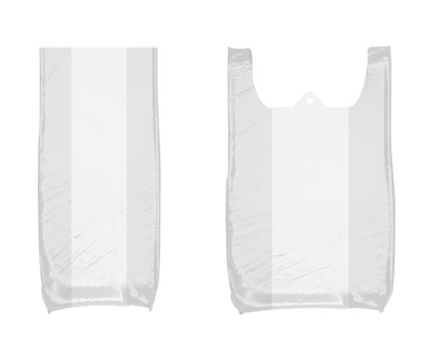 istock Plastic white bags isolated on white background 2042417544