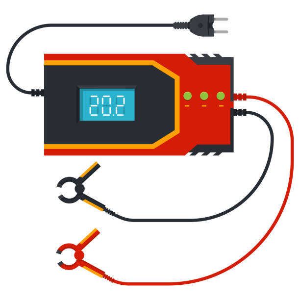 istock Fast charger for car battery vector cartoon illustration isolated on a white background. 2042418655