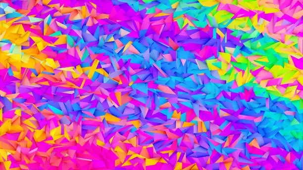 Vector illustration of Colorful rainbow triangular polygonal background