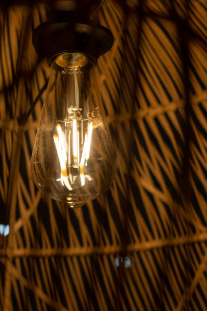 istock Close up view of a lit light bulb making a warm light. Energy crisis concept 2042425581