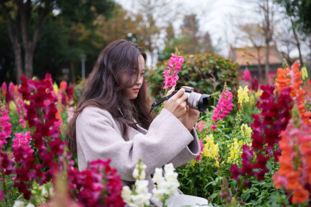 Female tourist taking photos
