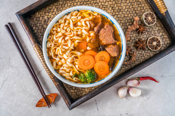 istock Braised Beef noodle soup in a tray 2042493819