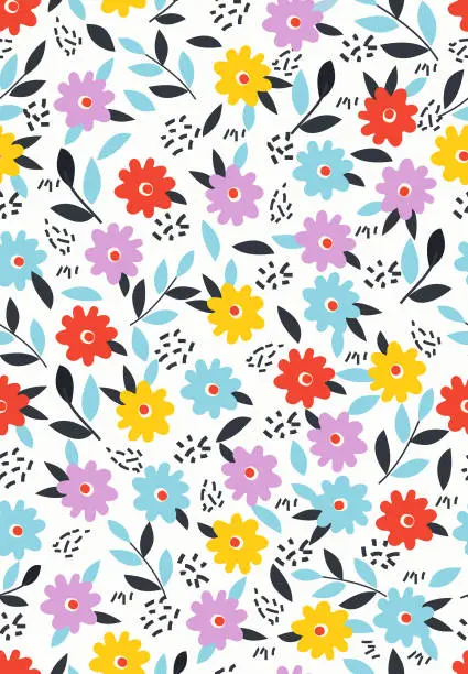 Vector illustration of Floral seamless pattern .