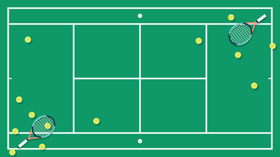 Tennis court flat design background vector illustration