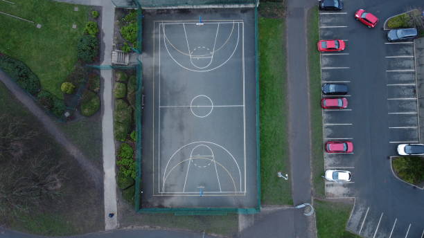 Modern UK Secondary School from the skies