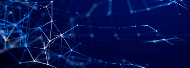 istock Abstract illustration with connected dots and lines. Digital network background. The concept of science, technology. 3D 2042550566