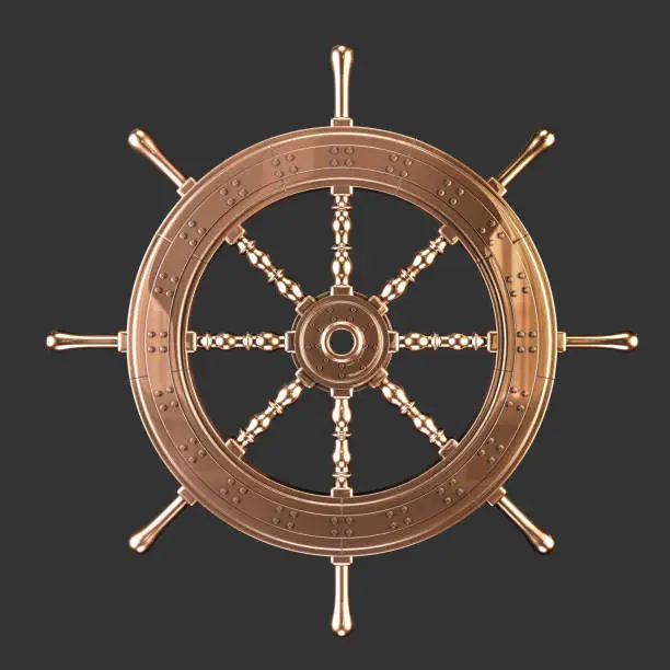 Vintage Brass Ship's Steering Wheel , Concept marine design