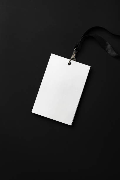 istock Blank badge mockup on black background copy space 2042594281